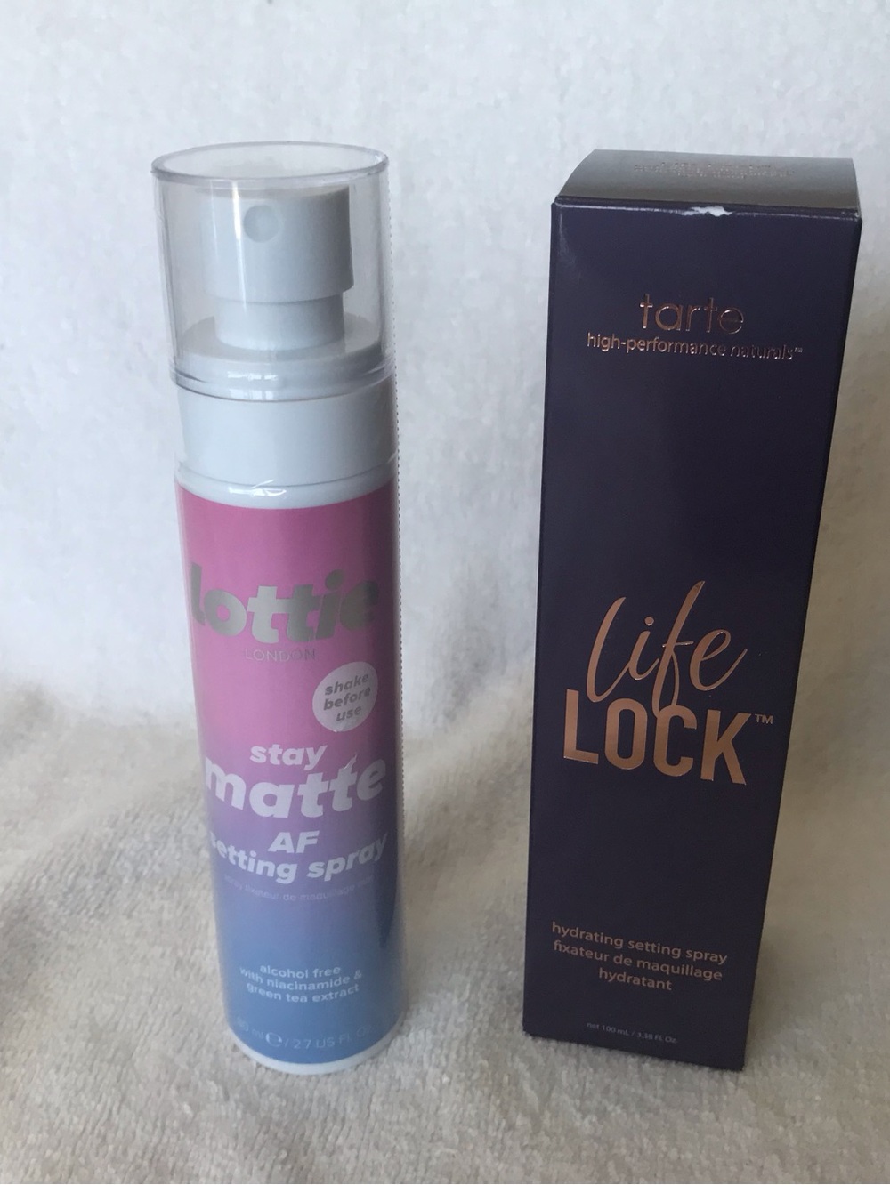 Bundle NEW TARTE Life Lock Full Size NIB plus Lottie Stay Matte sealed sprays
